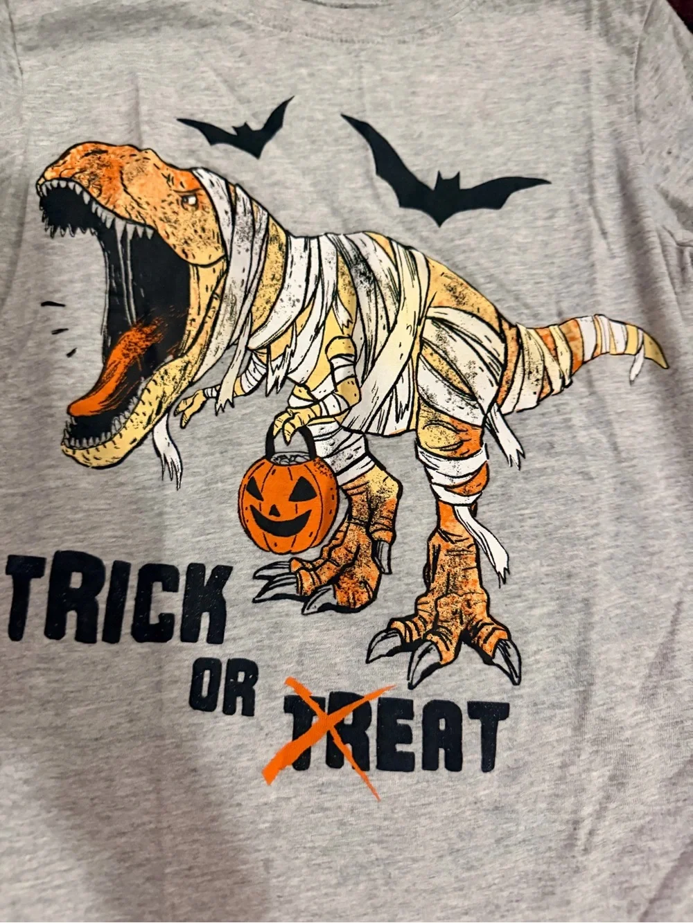 OshKosh B'gosh Gray Teick or Treat TRex Tee